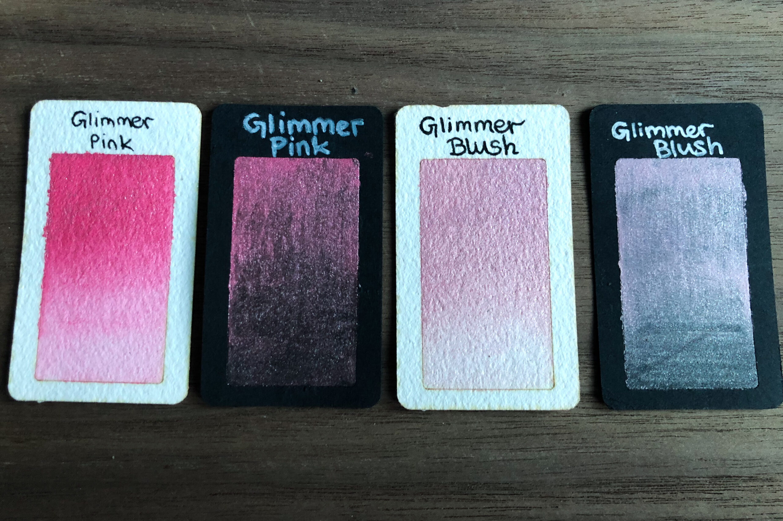 Handgemachte Aquarellfarbe - Set "Rose" Glimmer Pink und Glimmer Blush – Bild 6
