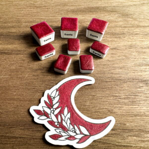 Handgemachte Aquarellfarbe "Santa Red"