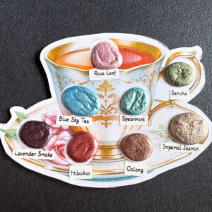 Handgemachte Aquarellfarbe "Afternoon Tea" – Metallic Dotcard mit 8 Farbtönen
