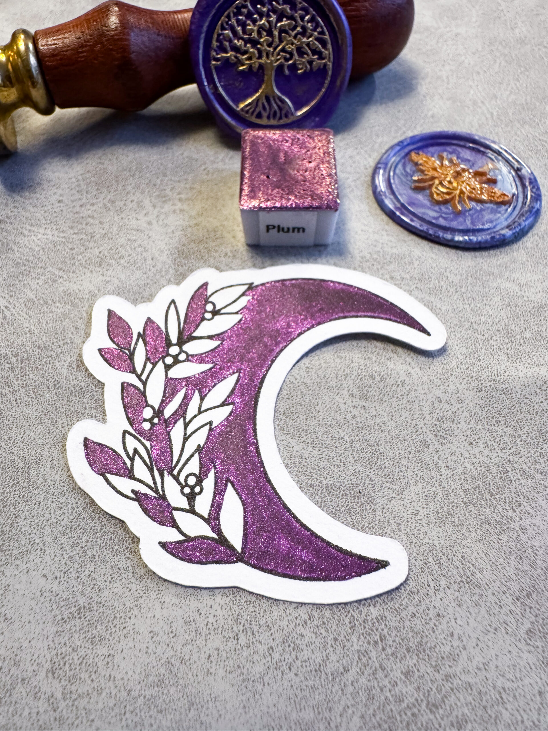 Handgemachte Aquarellfarben – Set „Mystic Purple“ 5 Farben – Bild 5