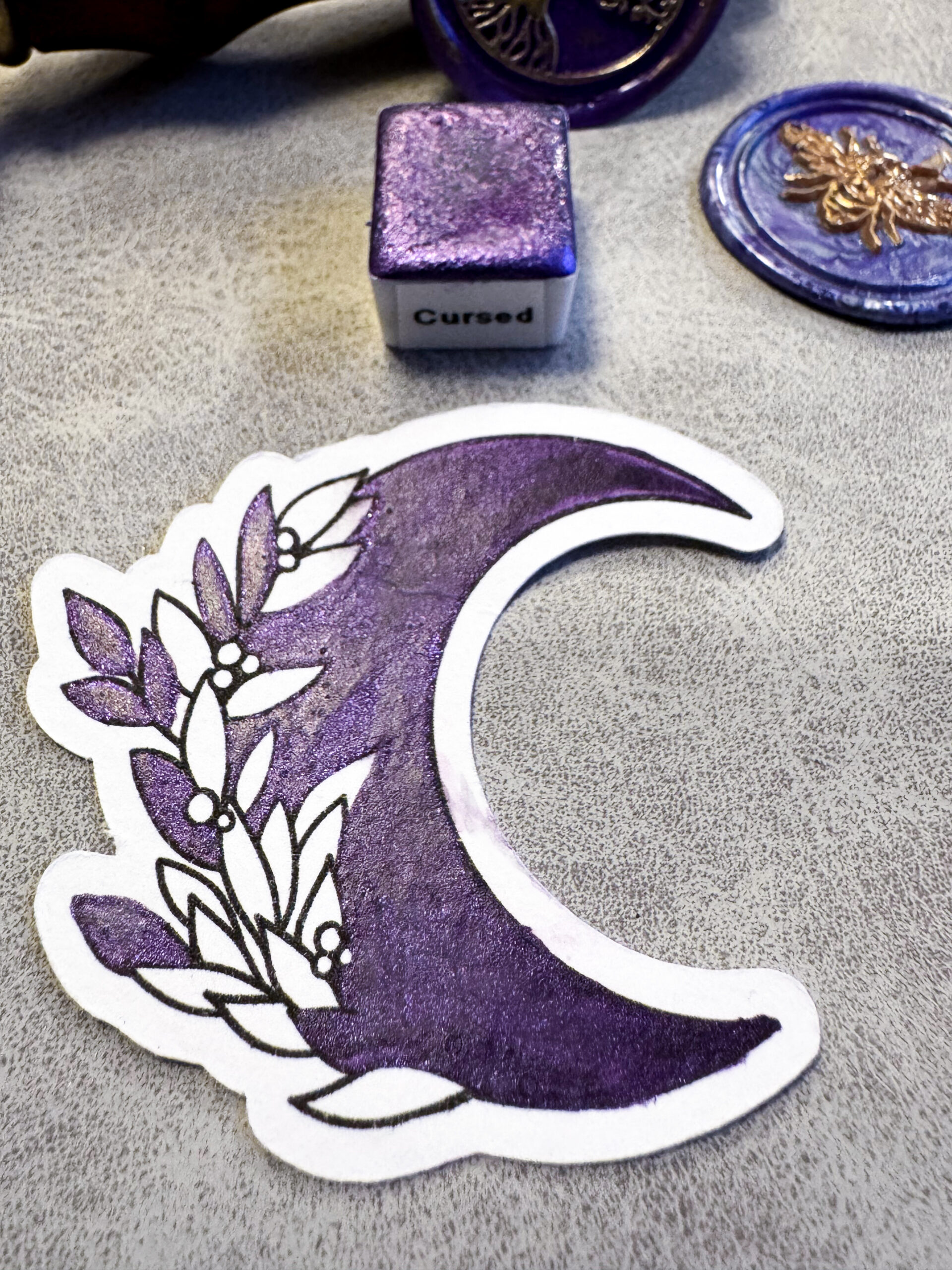 Handgemachte Aquarellfarben – Set „Mystic Purple“ 5 Farben – Bild 4