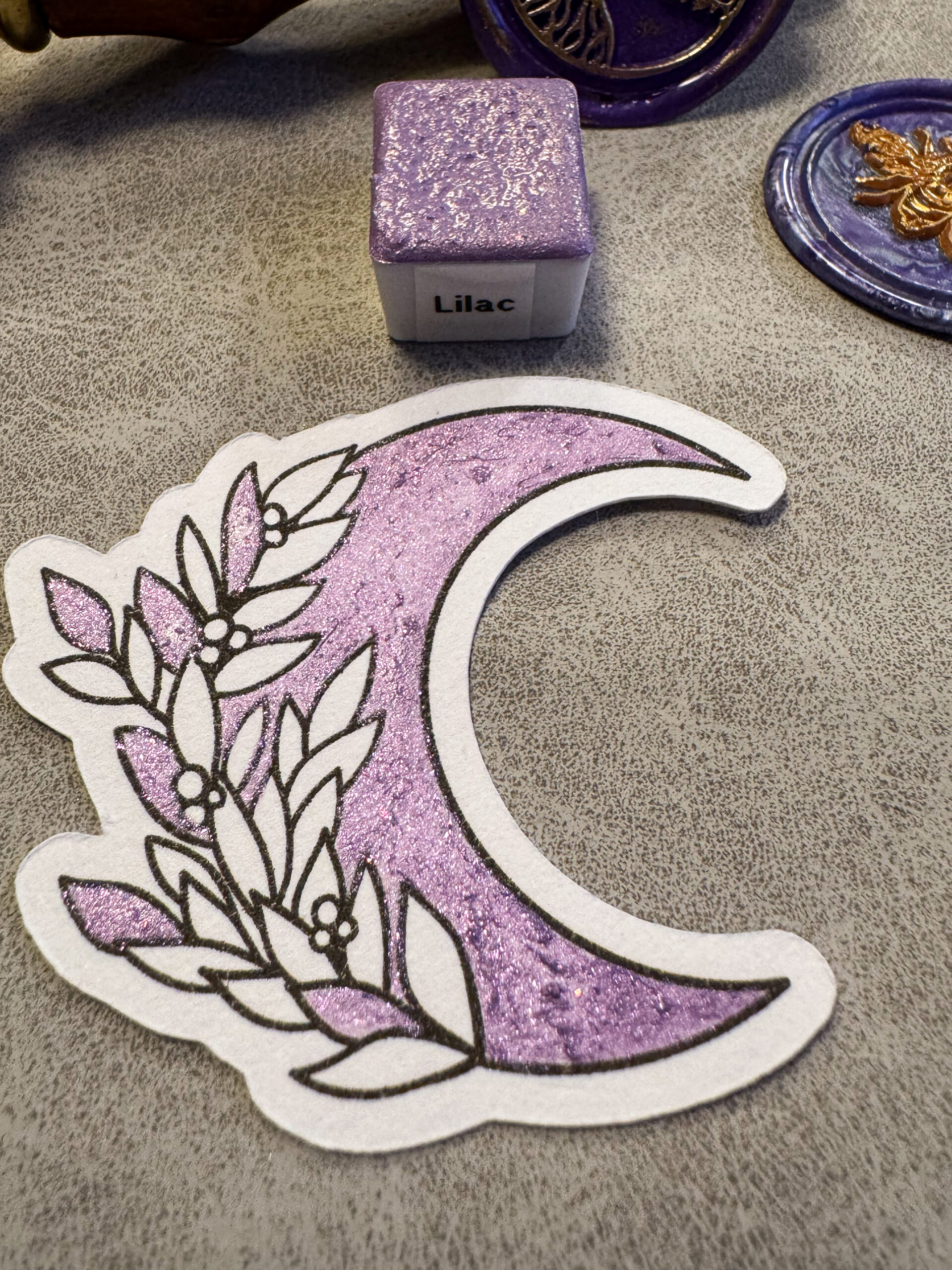 Handgemachte Aquarellfarben – Set „Mystic Purple“ 5 Farben – Bild 2