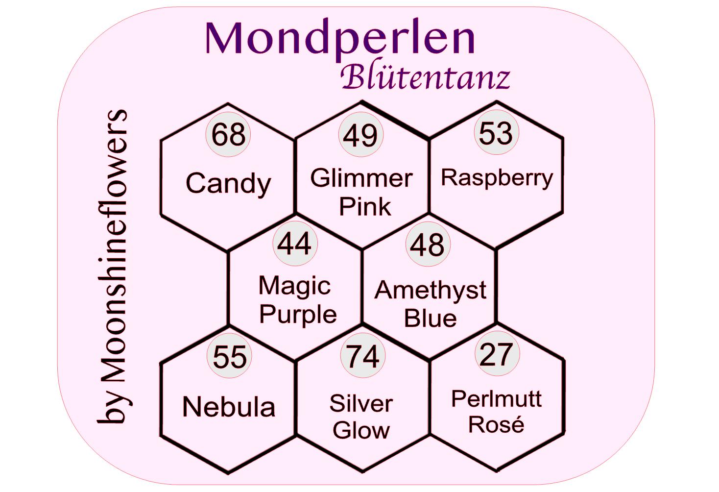 Handgemachte Aquarellfarben „Mondperlen Blütentanz“ magnetisch, Glitzer, runde Näpfchen 0,5 ml, 8 Farben – Bild 4